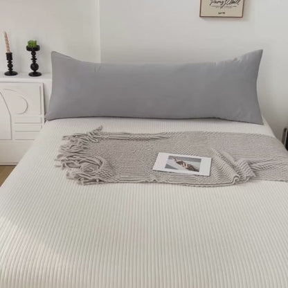 1 Piece Long Body Pillow Case, Plain Coint Grey Color.