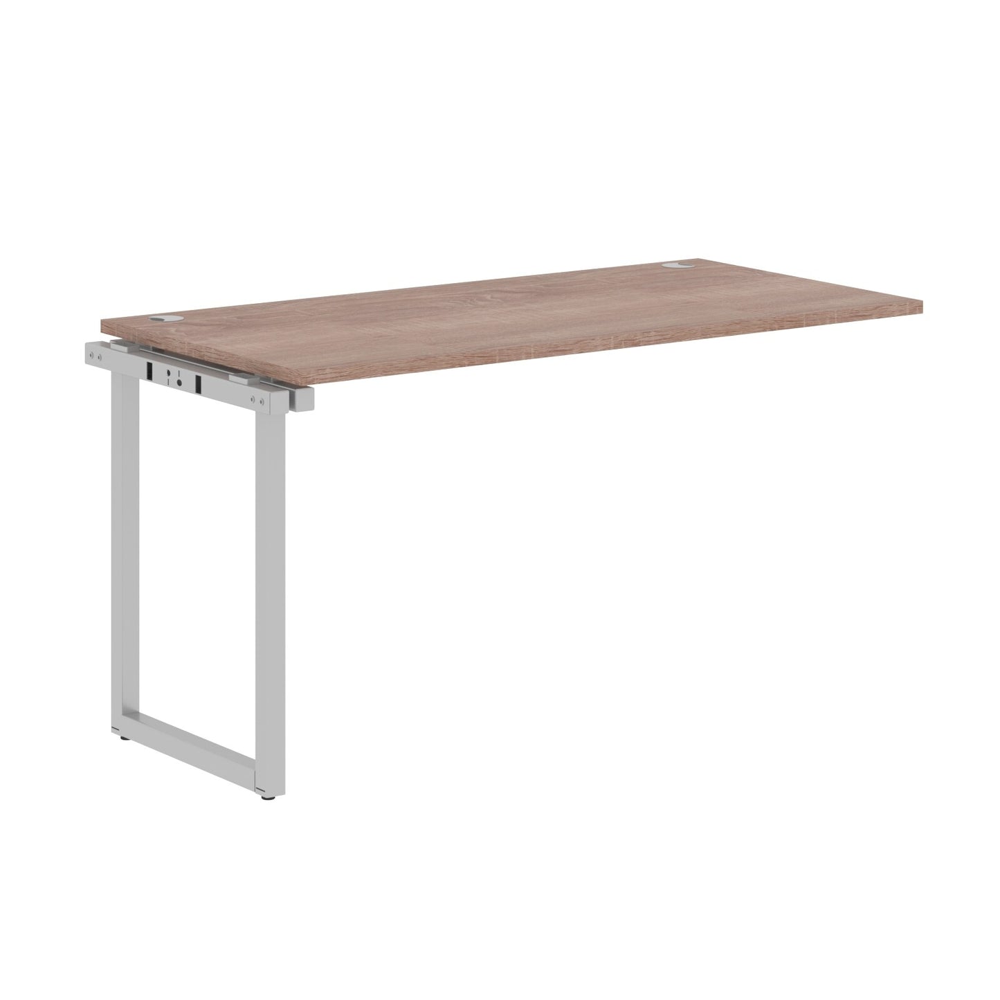 RECTANGULAR SHAPE CLUSTER OF 01 WORKSTATION EXTENSION MADE IN 25MM MFC TOP, E1 LAMINATE CHIPBOARD WITH WOODEN MODESTY PANEL 40X40MM METAL O SHAPE FRAMES