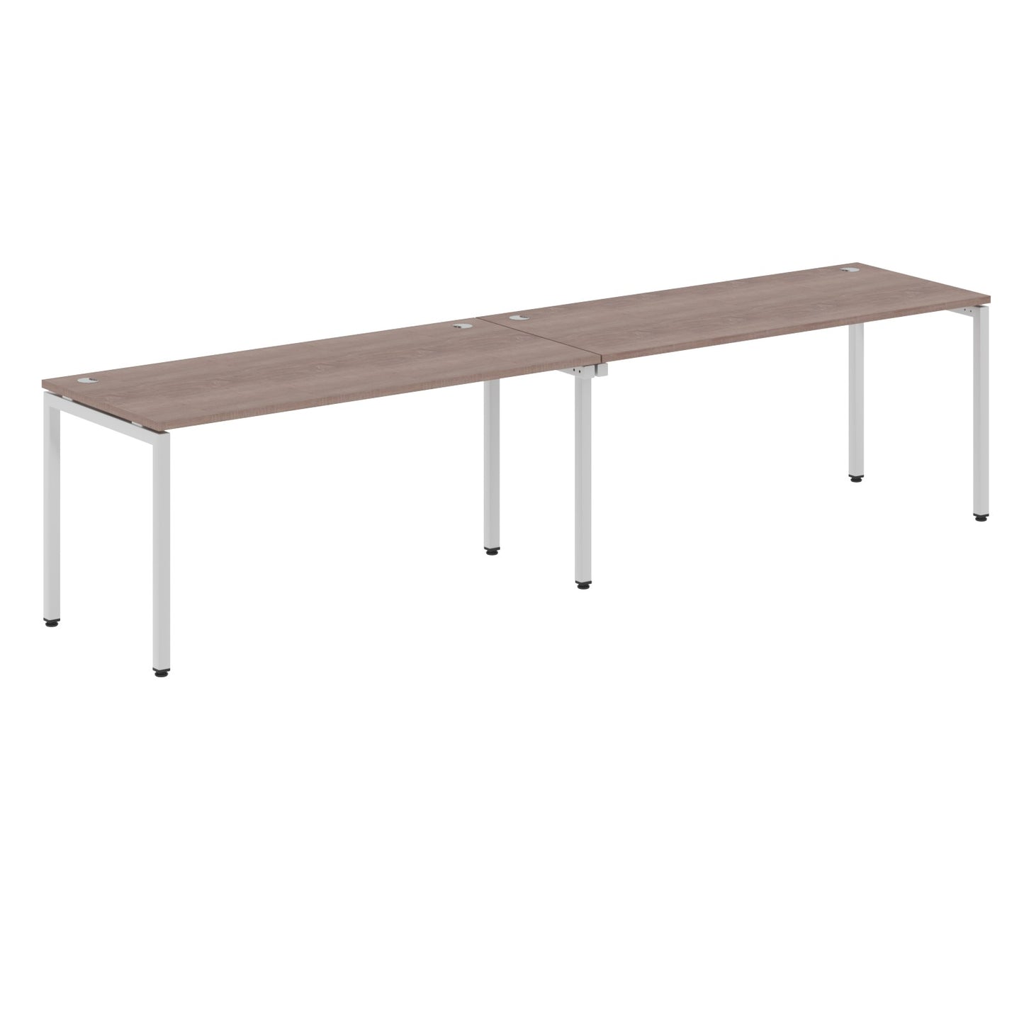 RECTANGULAR SHAPE CLUSTER OF 02 WORKSTATION MADE IN 25MM MFC TOP, E1 LAMINATE CHIPBOARD WITH WOODEN MODESTY PANEL 40X40MM METAL U SHAPE FRAMES