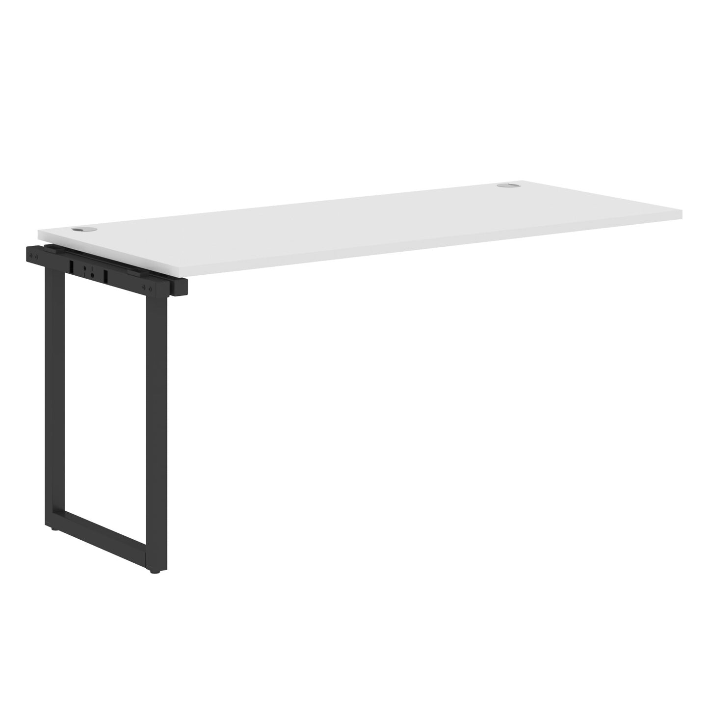 RECTANGULAR SHAPE CLUSTER OF 01 WORKSTATION EXTENSION MADE IN 25MM MFC TOP, E1 LAMINATE CHIPBOARD WITH WOODEN MODESTY PANEL 40X40MM METAL O SHAPE FRAMES