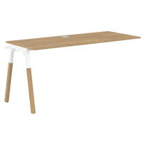 EXECUTIVE MODERN DESIGN RECTANGULAR SHAPE EXTENSION DESK, MADE IN E1 LAMINATE CHIPBOPARD, WITH ONE SIDE SLANTED SHAPE METAL/WOODEN LEGS