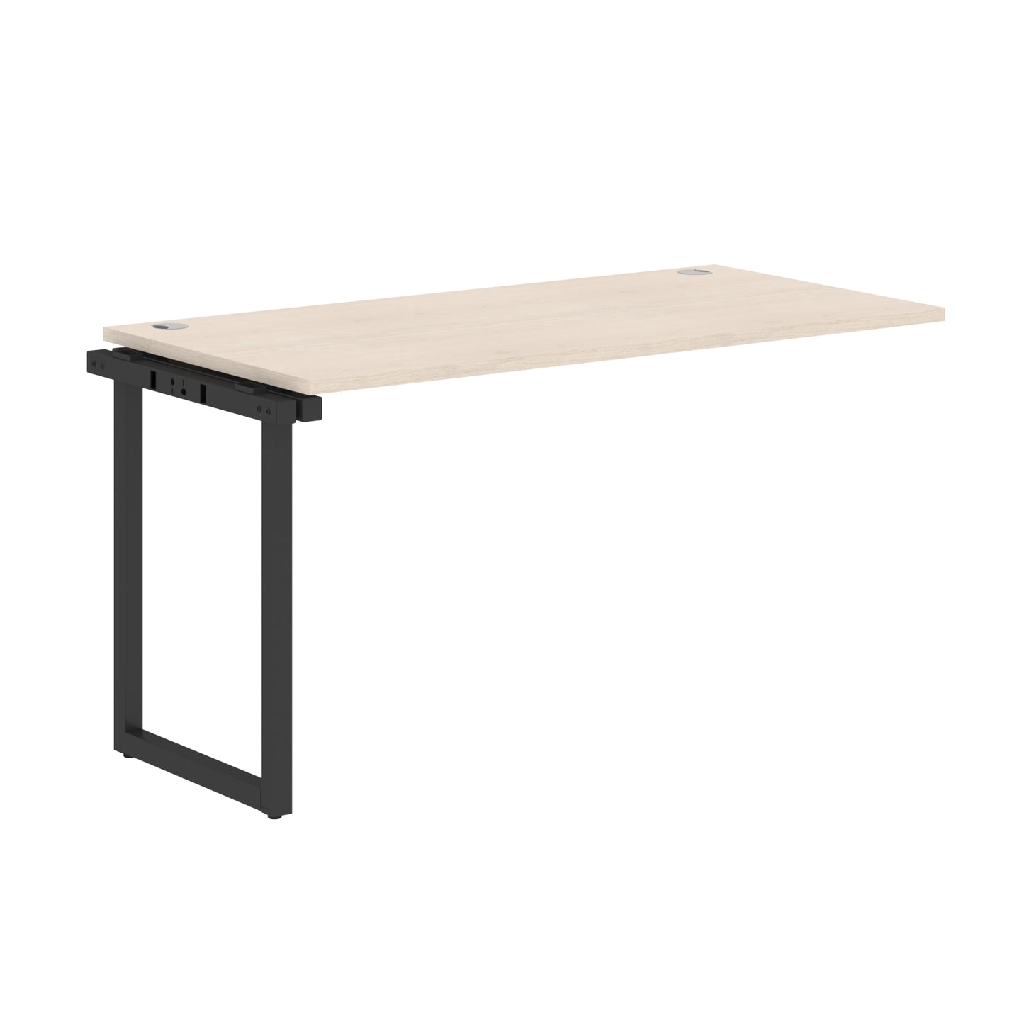 RECTANGULAR SHAPE CLUSTER OF 01 WORKSTATION EXTENSION MADE IN 25MM MFC TOP, E1 LAMINATE CHIPBOARD WITH WOODEN MODESTY PANEL 40X40MM METAL O SHAPE FRAMES