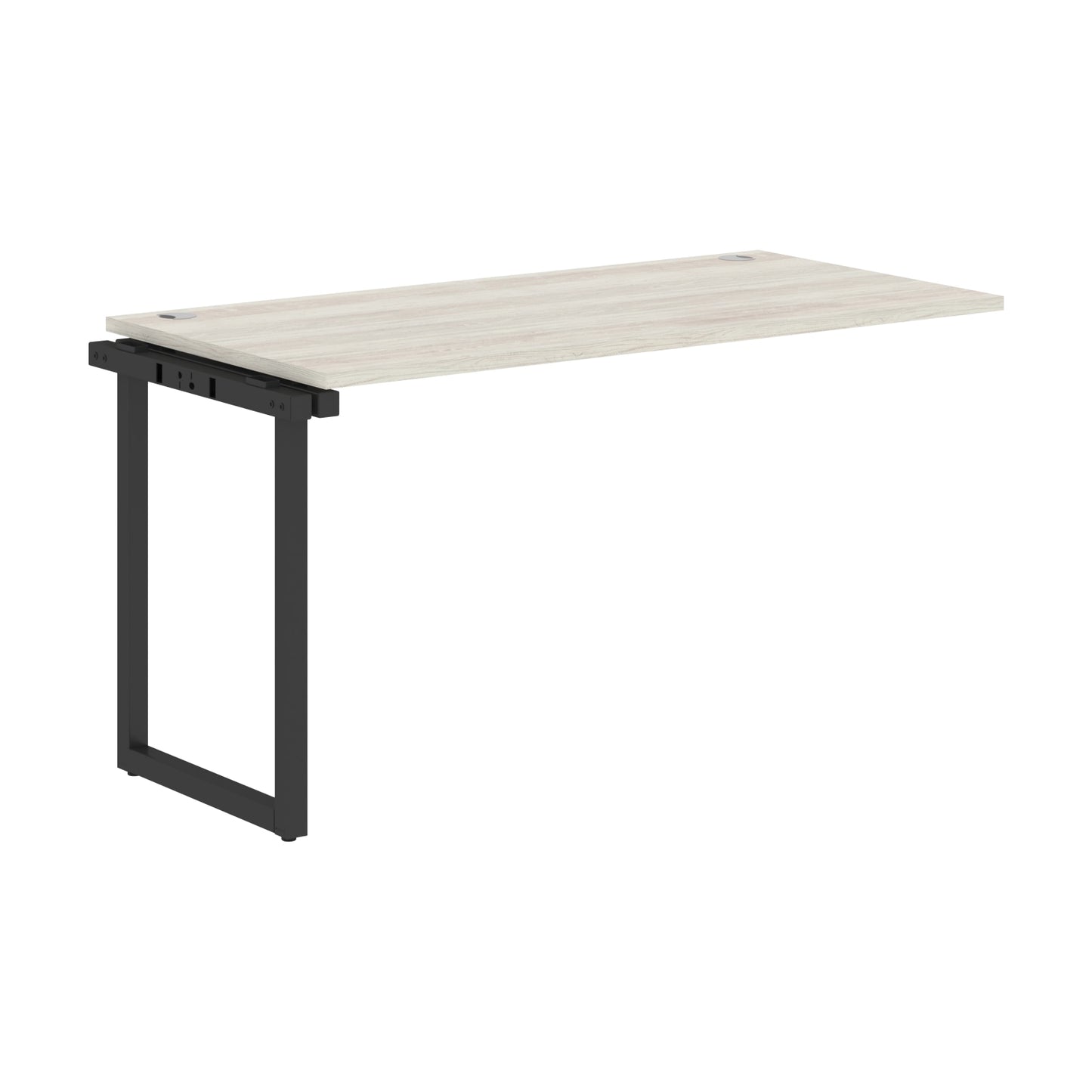 RECTANGULAR SHAPE CLUSTER OF 01 WORKSTATION EXTENSION MADE IN 25MM MFC TOP, E1 LAMINATE CHIPBOARD WITH WOODEN MODESTY PANEL 40X40MM METAL O SHAPE FRAMES