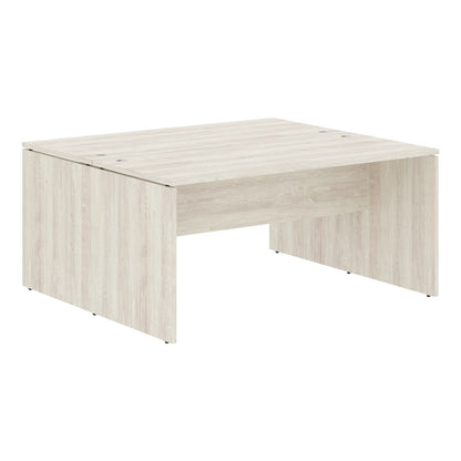 RECTANGULAR SHAPE CLUSTER OF 02 WORKSTATION, MADE IN E1 LAMINATE CHIPBOPARD, WITH WOODEN MODESTY PANEL AND LEGS