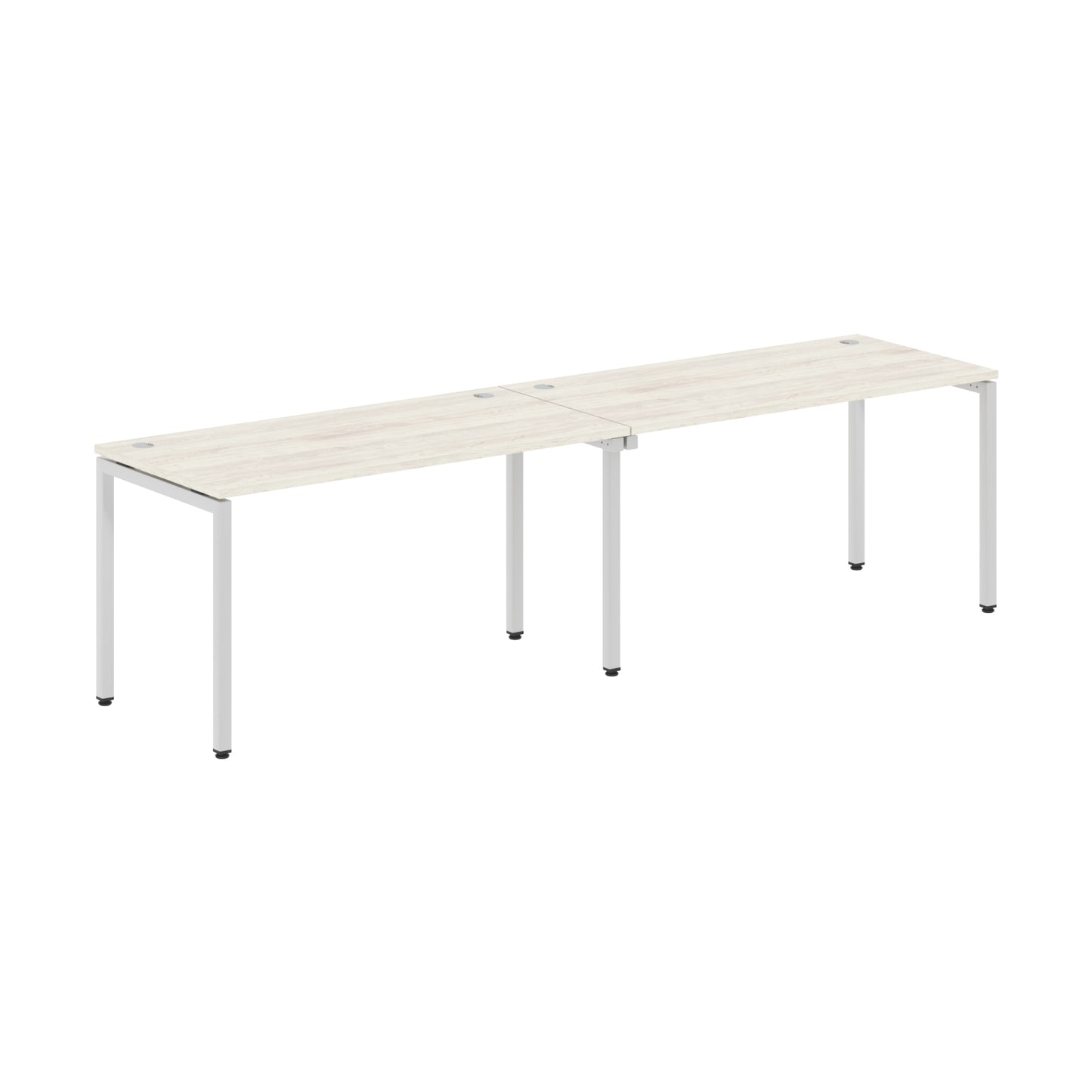 RECTANGULAR SHAPE CLUSTER OF 02 WORKSTATION MADE IN 25MM MFC TOP, E1 LAMINATE CHIPBOARD WITH WOODEN MODESTY PANEL 40X40MM METAL U SHAPE FRAMES