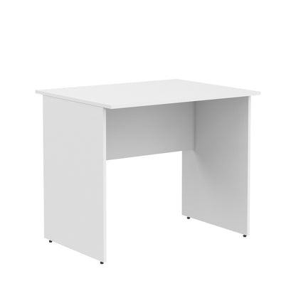 RECTANGULAR SHAPE DESK, MADE IN E1 LAMINATE CHIPBOPARD,WITH WOODEN MODESTY PANEL AND LEGS