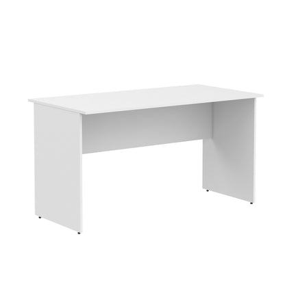 RECTANGULAR SHAPE DESK, MADE IN E1 LAMINATE CHIPBOPARD,WITH WOODEN MODESTY PANEL AND LEGS