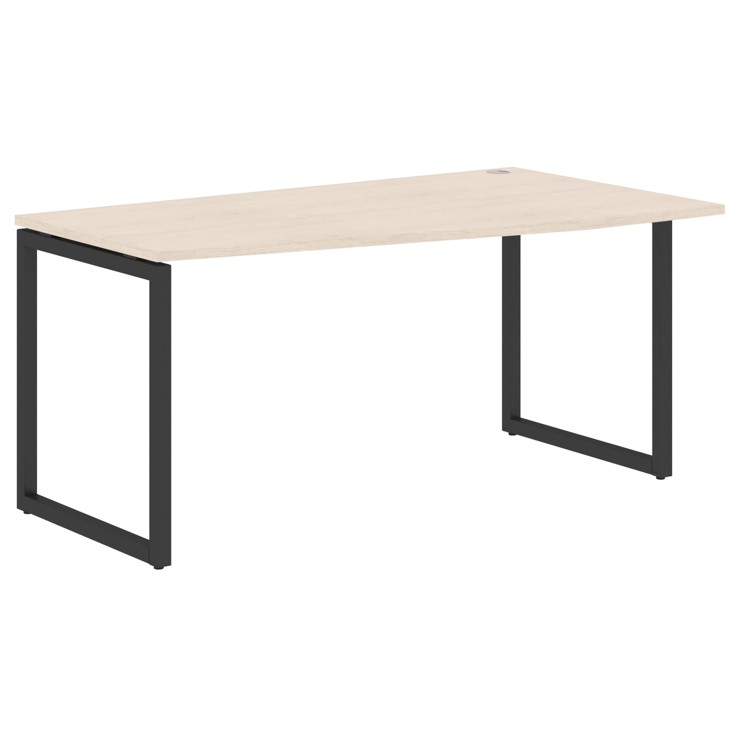 L SHAPE DESK MADE IN 25MM MFC TOP, E1 LAMINATE CHIPBOARD WITH WOODEN MODESTY PANEL 40X40MM METAL O SHAPE FRAMES