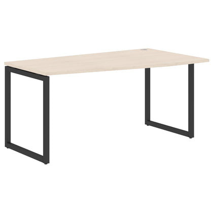 L SHAPE DESK MADE IN 25MM MFC TOP, E1 LAMINATE CHIPBOARD WITH WOODEN MODESTY PANEL 40X40MM METAL O SHAPE FRAMES
