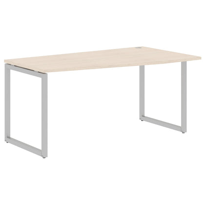 L SHAPE DESK MADE IN 25MM MFC TOP, E1 LAMINATE CHIPBOARD WITH WOODEN MODESTY PANEL 40X40MM METAL O SHAPE FRAMES