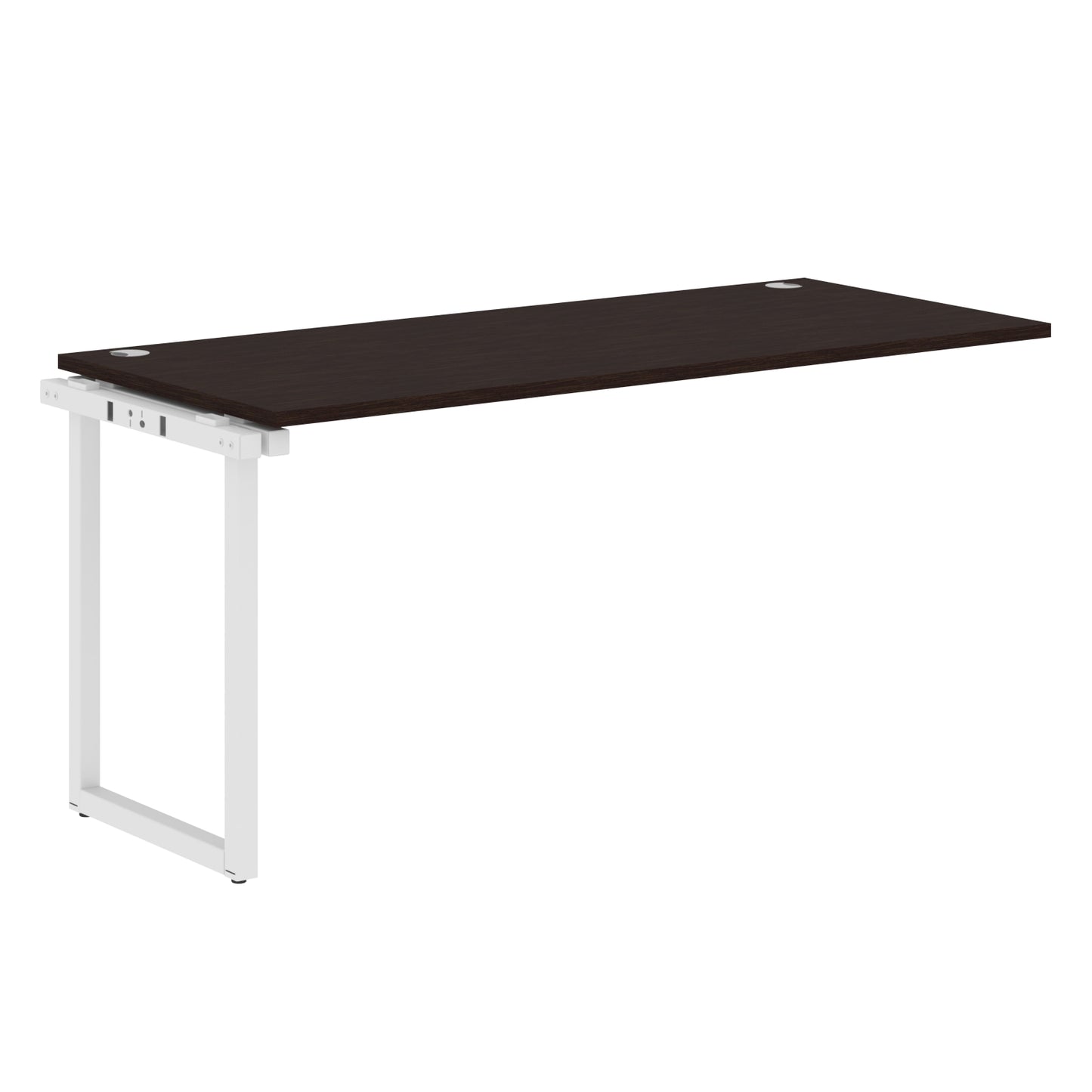 RECTANGULAR SHAPE CLUSTER OF 01 WORKSTATION EXTENSION MADE IN 25MM MFC TOP, E1 LAMINATE CHIPBOARD WITH WOODEN MODESTY PANEL 40X40MM METAL O SHAPE FRAMES
