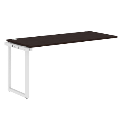 RECTANGULAR SHAPE CLUSTER OF 01 WORKSTATION EXTENSION MADE IN 25MM MFC TOP, E1 LAMINATE CHIPBOARD WITH WOODEN MODESTY PANEL 40X40MM METAL O SHAPE FRAMES