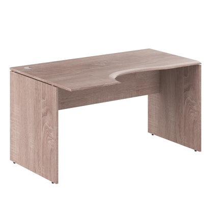 L SHAPE DESK, MADE IN E1 LAMINATE CHIPBOPARD, WITH WOODEN MODESTY PANEL AND LEGS