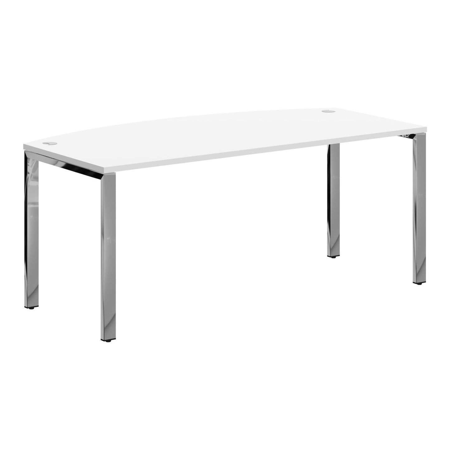 CURVE SHAPE DESK DESK MADE IN 25MM MFC TOP, E1 LAMINATE CHIPBOARD 40X20MM METAL GLOSSY FRAMES