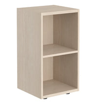 LOW HEIGHT CABINET, MADE IN E1 LAMINATE CHIPBOARD, WITH OPEN SHELVES