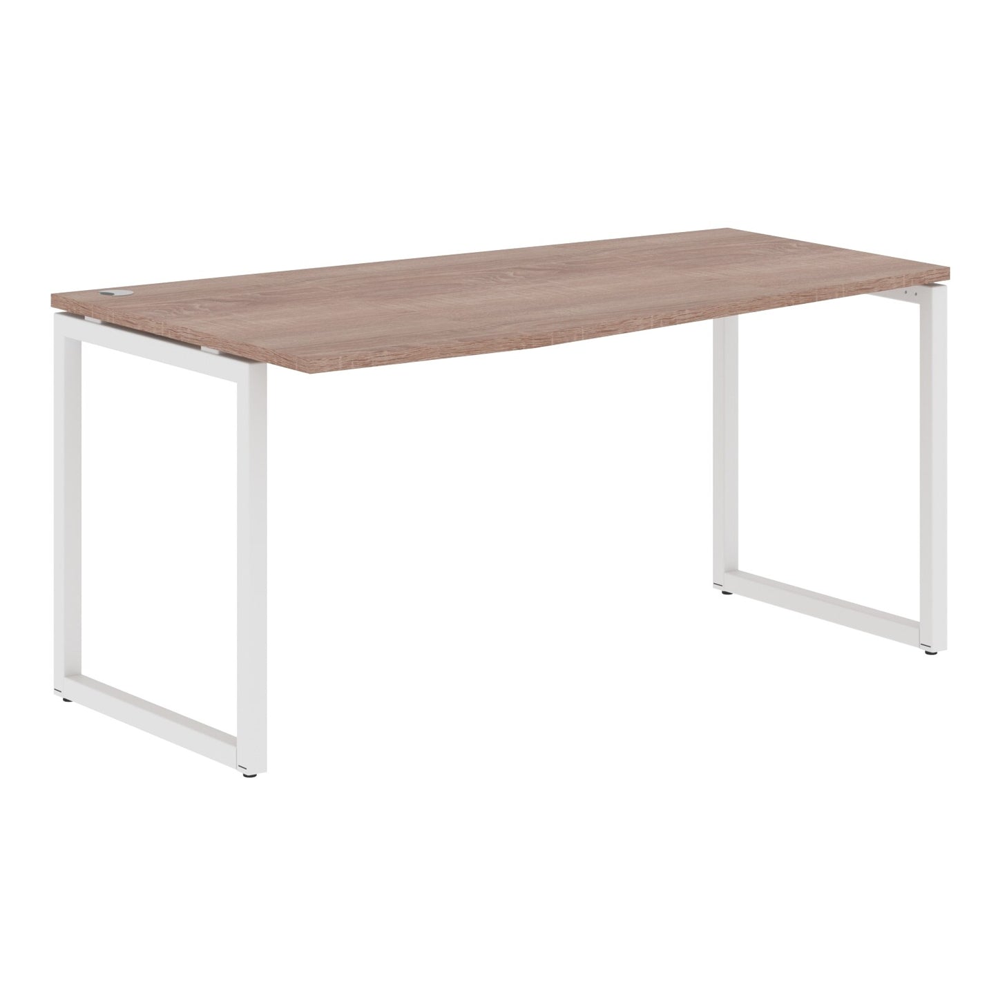 L SHAPE DESK MADE IN 25MM MFC TOP, E1 LAMINATE CHIPBOARD WITH WOODEN MODESTY PANEL 40X40MM METAL O SHAPE FRAMES