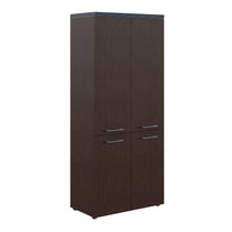 HIGH EXECUTIVE FULL HEIGHT CABINET MADE IN E1 LAMINATE CHIPBOARD WITH WOODEN SWING DOOR AND GLOSSY ACRYLIC 3D 2MM EDGES