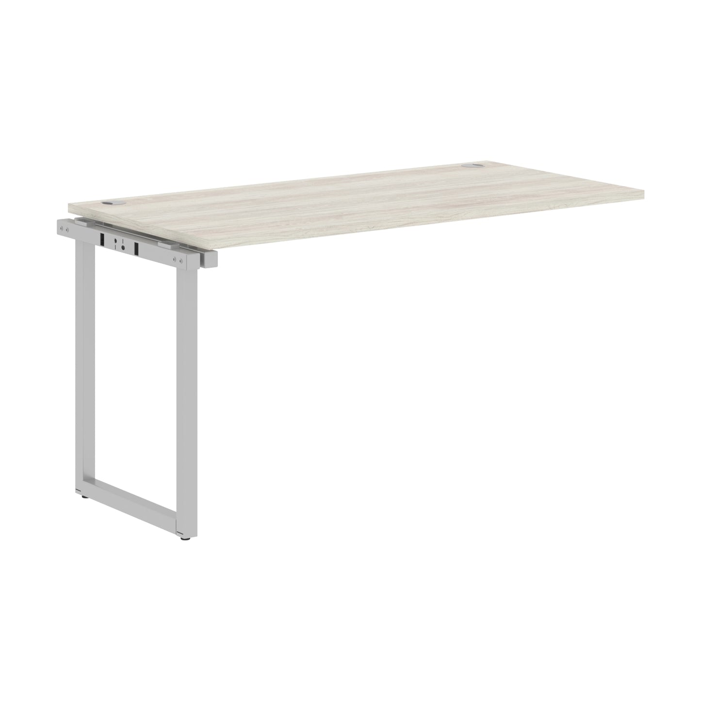 RECTANGULAR SHAPE CLUSTER OF 01 WORKSTATION EXTENSION MADE IN 25MM MFC TOP, E1 LAMINATE CHIPBOARD WITH WOODEN MODESTY PANEL 40X40MM METAL O SHAPE FRAMES