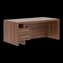 HIGH EXECUTIVE RECTANGULAR SHAPE DESK, MADE IN E1 LAMINATE CHIPBOARD, WITH FULL WOODEN MODESTY PANEL AND LEGS, INCLUDING WITH ATTACHED DRAWERS