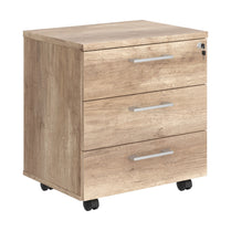 THREE DRAWER MOBILE PEDESTAL, MADE IN E1 LAMINATE CHIPBOARD
