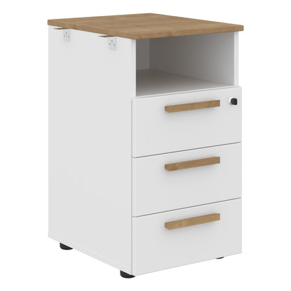 EXECUTIVE ATTACHED THREE DRAWER PEDESTAL, MADE IN E1 LAMINATE CHIPBOARD