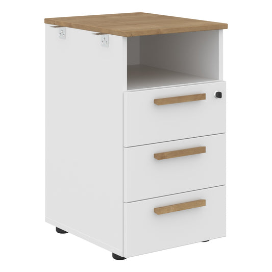 EXECUTIVE ATTACHED THREE DRAWER PEDESTAL, MADE IN E1 LAMINATE CHIPBOARD