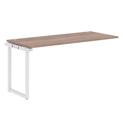 RECTANGULAR SHAPE CLUSTER OF 01 WORKSTATION EXTENSION MADE IN 25MM MFC TOP, E1 LAMINATE CHIPBOARD WITH WOODEN MODESTY PANEL 40X40MM METAL O SHAPE FRAMES