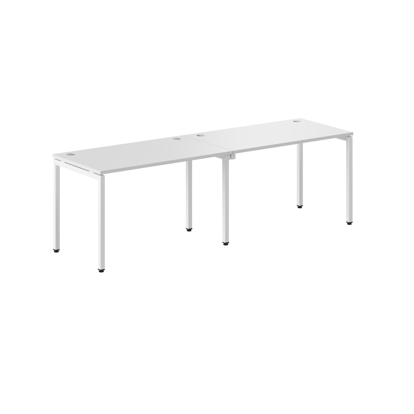 RECTANGULAR SHAPE CLUSTER OF 02 WORKSTATION MADE IN 25MM MFC TOP, E1 LAMINATE CHIPBOARD WITH WOODEN MODESTY PANEL 40X40MM METAL U SHAPE FRAMES