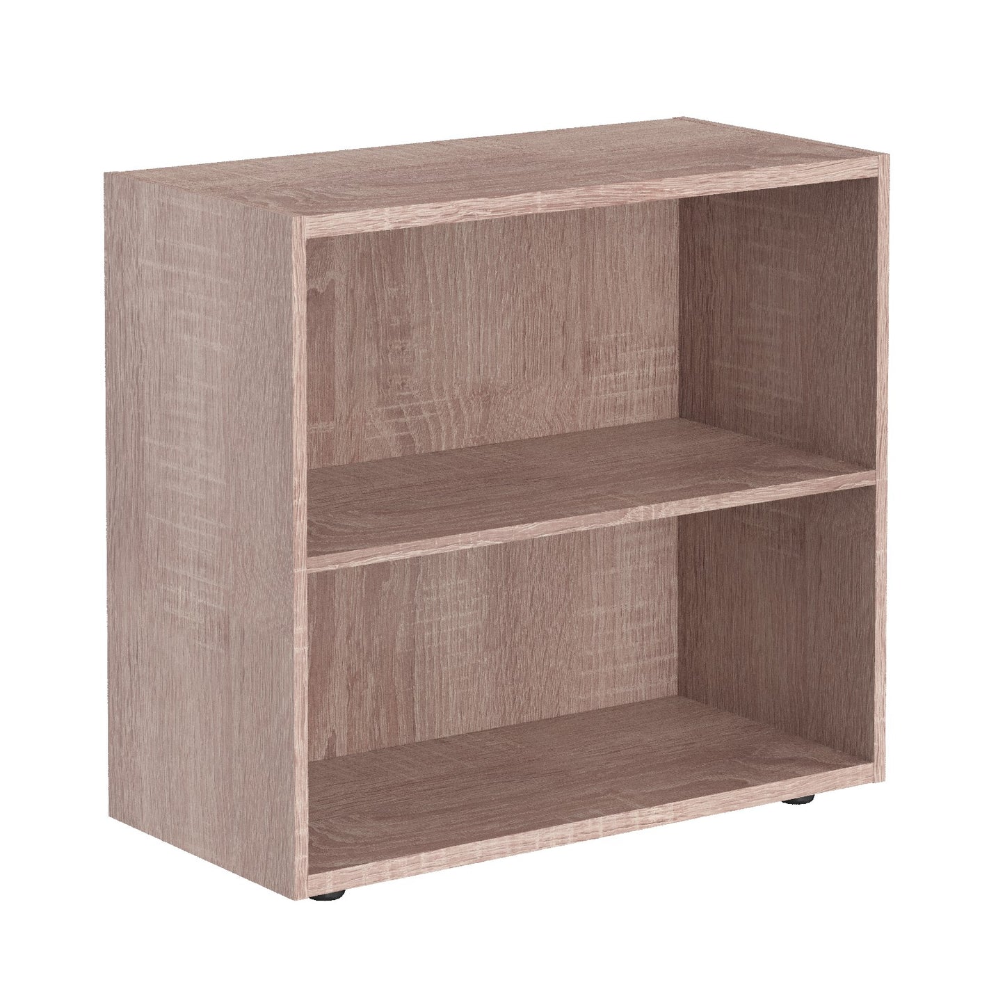 LOW HEIGHT CABINET, MADE IN E1 LAMINATE CHIPBOARD, WITH OPEN SHELVES