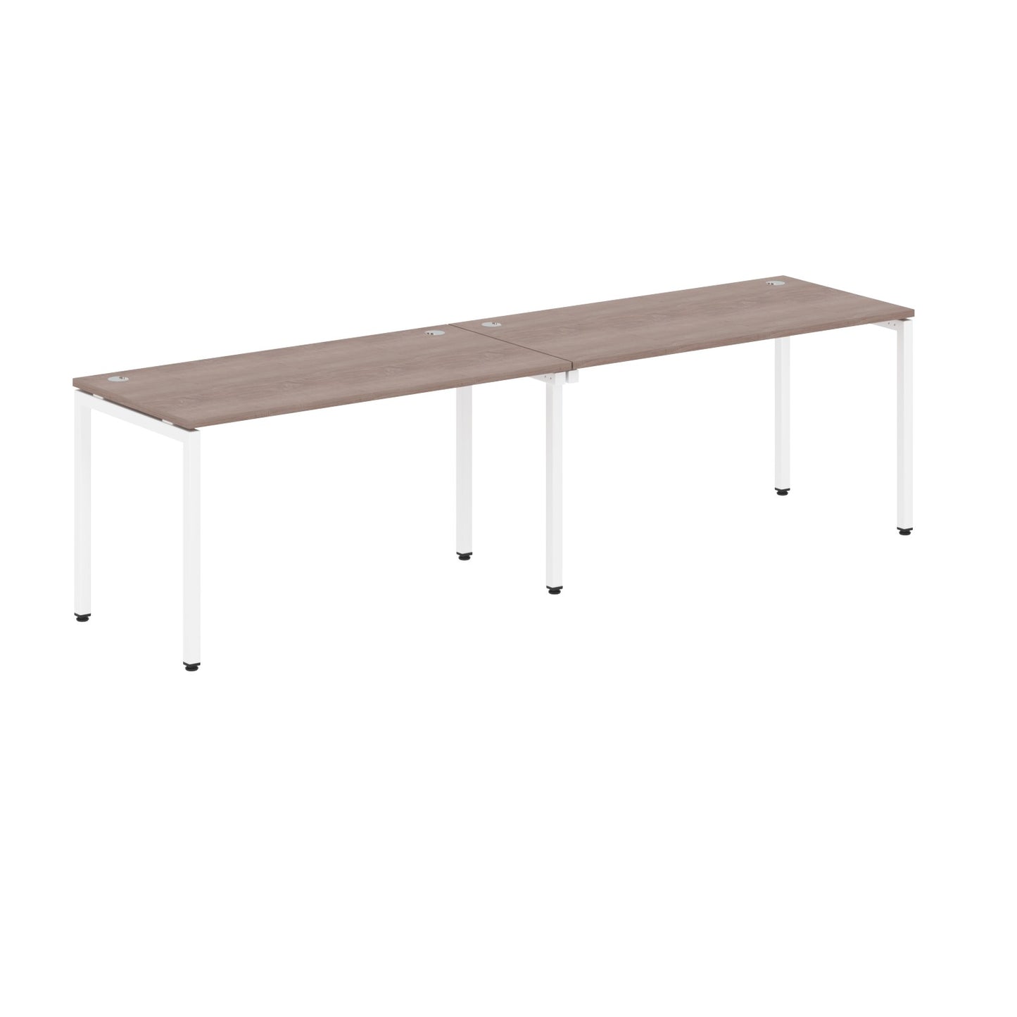 RECTANGULAR SHAPE CLUSTER OF 02 WORKSTATION MADE IN 25MM MFC TOP, E1 LAMINATE CHIPBOARD WITH WOODEN MODESTY PANEL 40X40MM METAL U SHAPE FRAMES