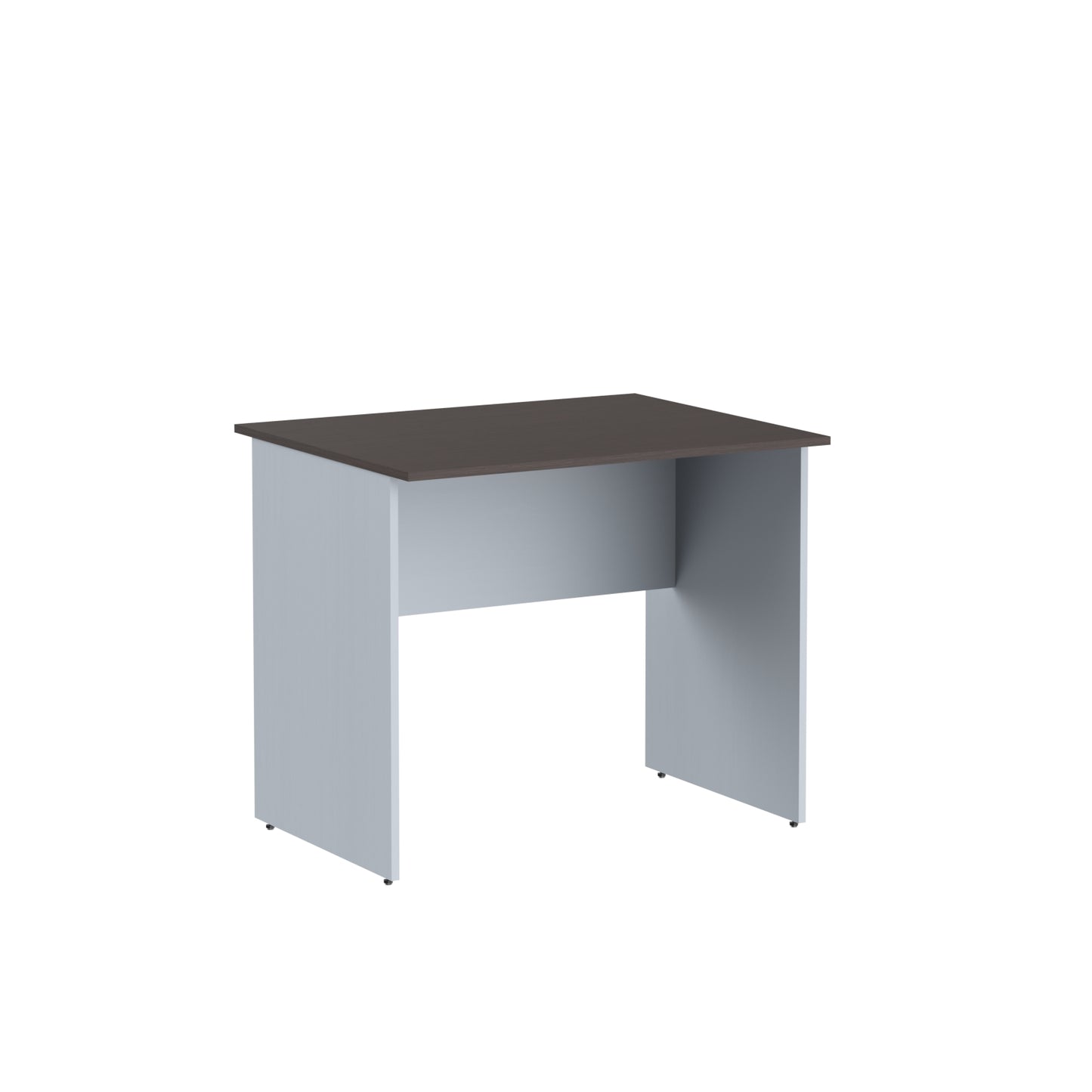 RECTANGULAR SHAPE DESK, MADE IN E1 LAMINATE CHIPBOPARD,WITH WOODEN MODESTY PANEL AND LEGS