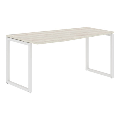 L SHAPE DESK MADE IN 25MM MFC TOP, E1 LAMINATE CHIPBOARD WITH WOODEN MODESTY PANEL 40X40MM METAL O SHAPE FRAMES