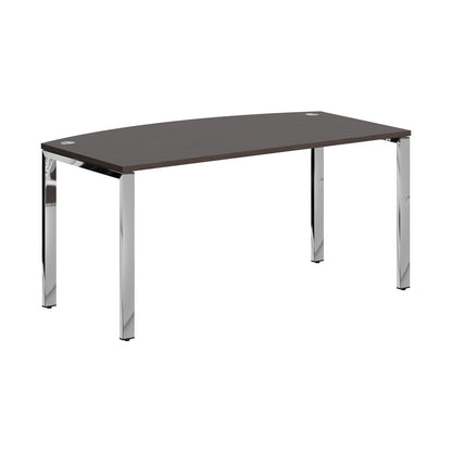 CURVE SHAPE DESK DESK MADE IN 25MM MFC TOP, E1 LAMINATE CHIPBOARD 40X20MM METAL GLOSSY FRAMES