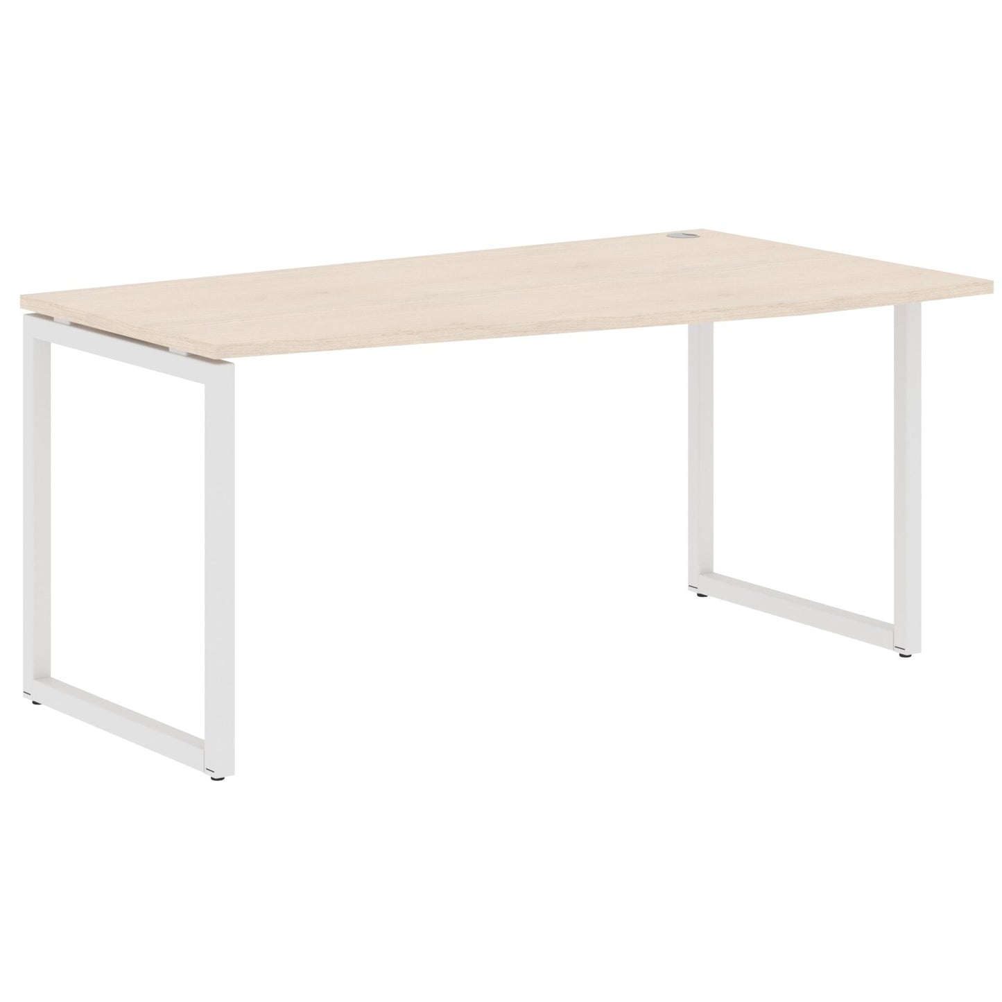 L SHAPE DESK MADE IN 25MM MFC TOP, E1 LAMINATE CHIPBOARD WITH WOODEN MODESTY PANEL 40X40MM METAL O SHAPE FRAMES