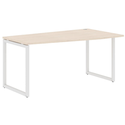 L SHAPE DESK MADE IN 25MM MFC TOP, E1 LAMINATE CHIPBOARD WITH WOODEN MODESTY PANEL 40X40MM METAL O SHAPE FRAMES