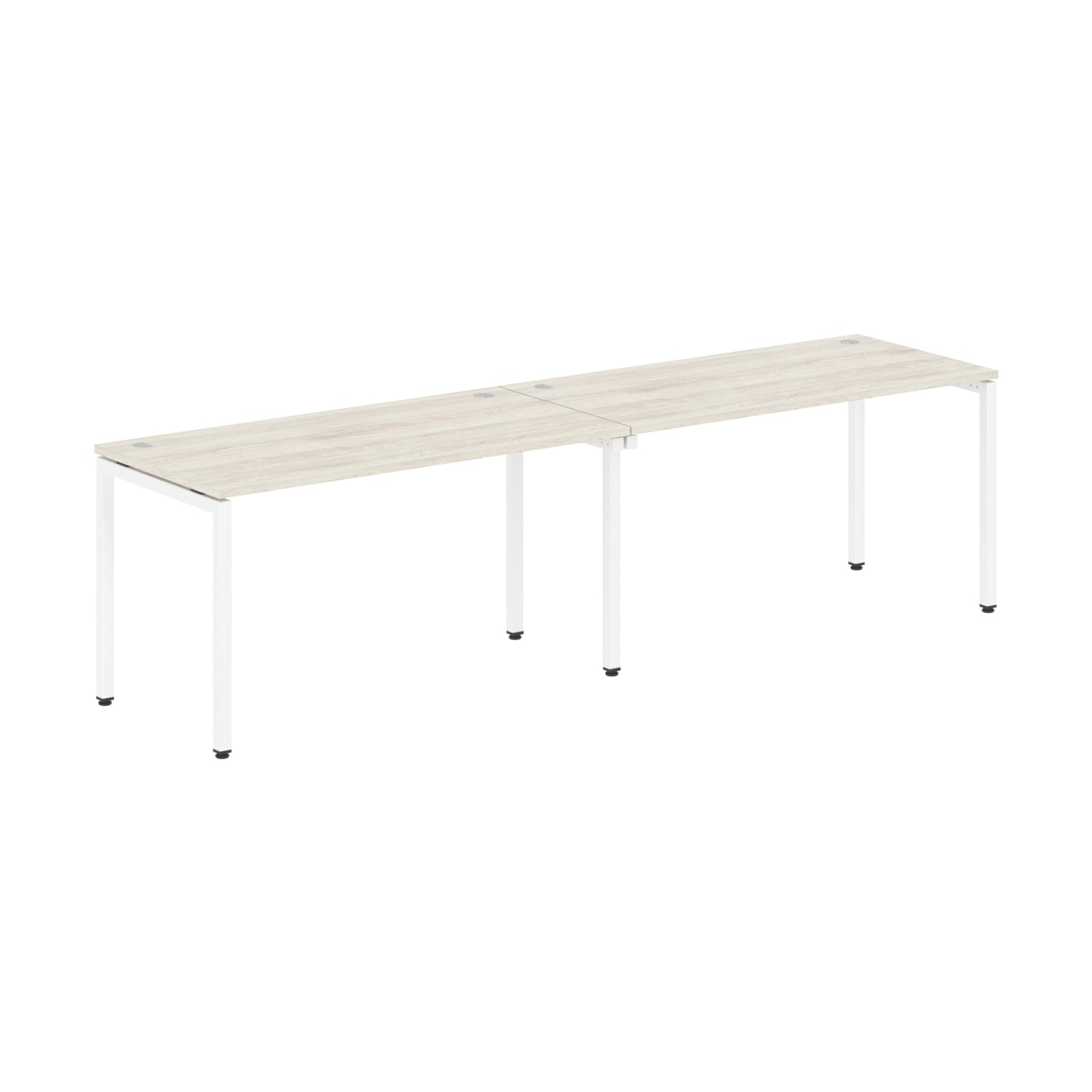 RECTANGULAR SHAPE CLUSTER OF 02 WORKSTATION MADE IN 25MM MFC TOP, E1 LAMINATE CHIPBOARD WITH WOODEN MODESTY PANEL 40X40MM METAL U SHAPE FRAMES