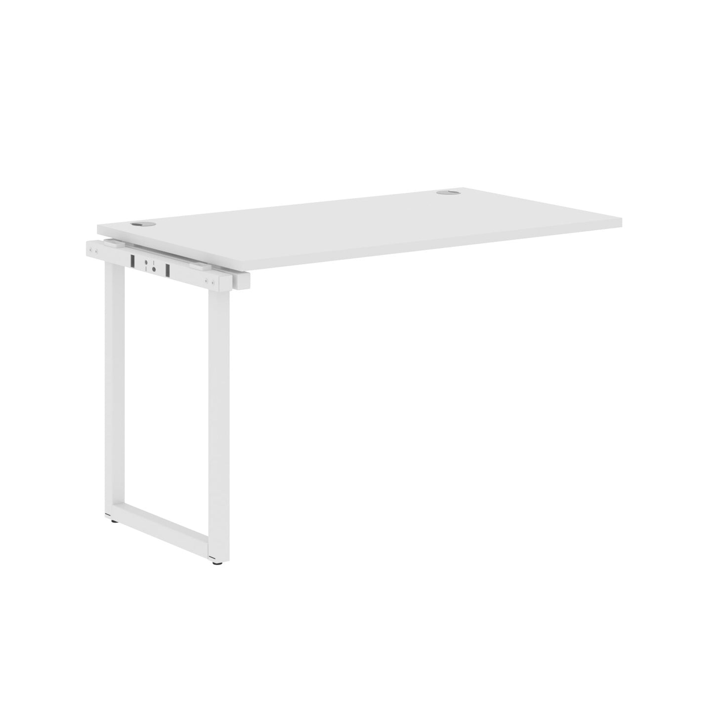 RECTANGULAR SHAPE CLUSTER OF 01 WORKSTATION EXTENSION MADE IN 25MM MFC TOP, E1 LAMINATE CHIPBOARD WITH WOODEN MODESTY PANEL 40X40MM METAL O SHAPE FRAMES