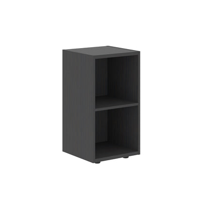LOW HEIGHT CABINET, MADE IN E1 LAMINATE CHIPBOARD, WITH OPEN SHELVES