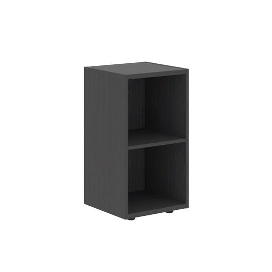 LOW HEIGHT CABINET, MADE IN E1 LAMINATE CHIPBOARD, WITH OPEN SHELVES