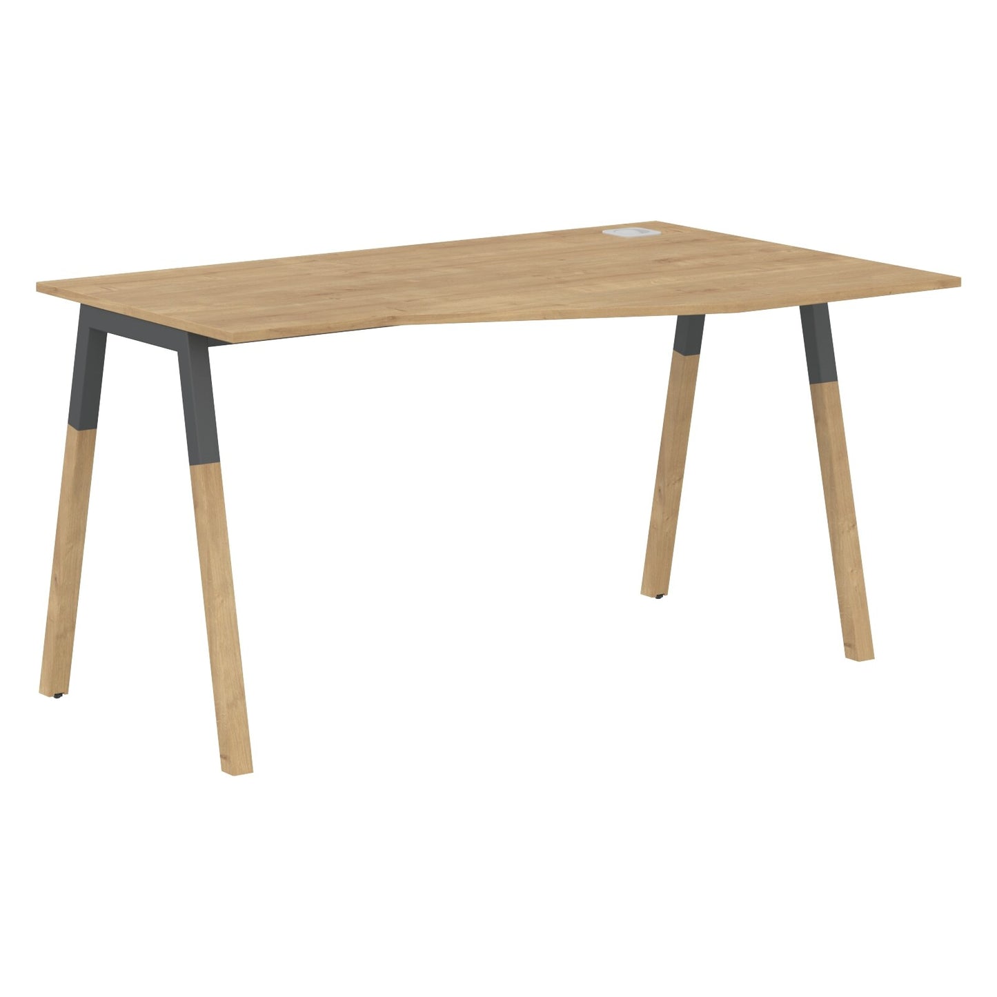 EXECUTIVE MODERN DESIGN L SHAPE DESK, MADE IN E1 LAMINATE CHIPBOPARD, WITH SLANTED SHAPE METAL/WOODEN LEGS