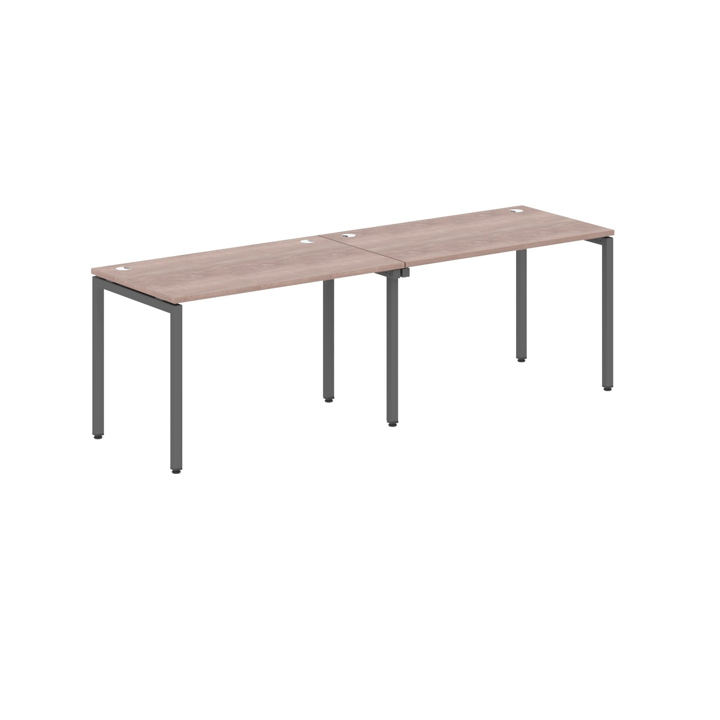 RECTANGULAR SHAPE CLUSTER OF 02 WORKSTATION MADE IN 25MM MFC TOP, E1 LAMINATE CHIPBOARD WITH WOODEN MODESTY PANEL 40X40MM METAL U SHAPE FRAMES
