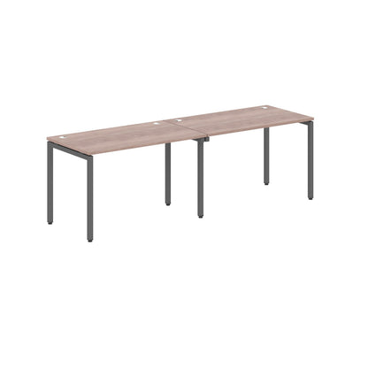 RECTANGULAR SHAPE CLUSTER OF 02 WORKSTATION MADE IN 25MM MFC TOP, E1 LAMINATE CHIPBOARD WITH WOODEN MODESTY PANEL 40X40MM METAL U SHAPE FRAMES