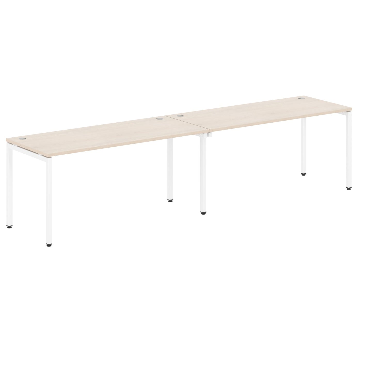 RECTANGULAR SHAPE CLUSTER OF 02 WORKSTATION MADE IN 25MM MFC TOP, E1 LAMINATE CHIPBOARD WITH WOODEN MODESTY PANEL 40X40MM METAL U SHAPE FRAMES