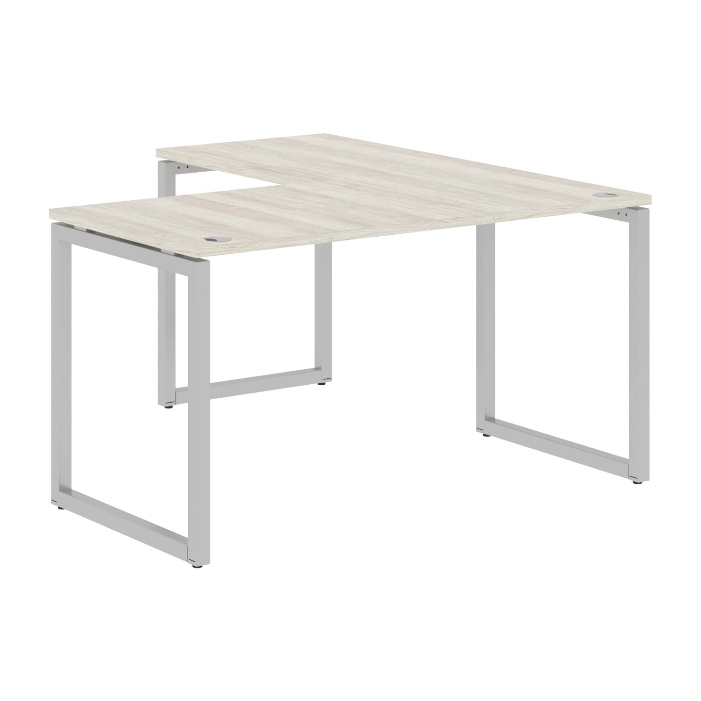 L SHAPE DESK MADE IN 25MM MFC TOP, E1 LAMINATE CHIPBOARD WITH WOODEN MODESTY PANEL 40X40MM METAL O SHAPE FRAMES