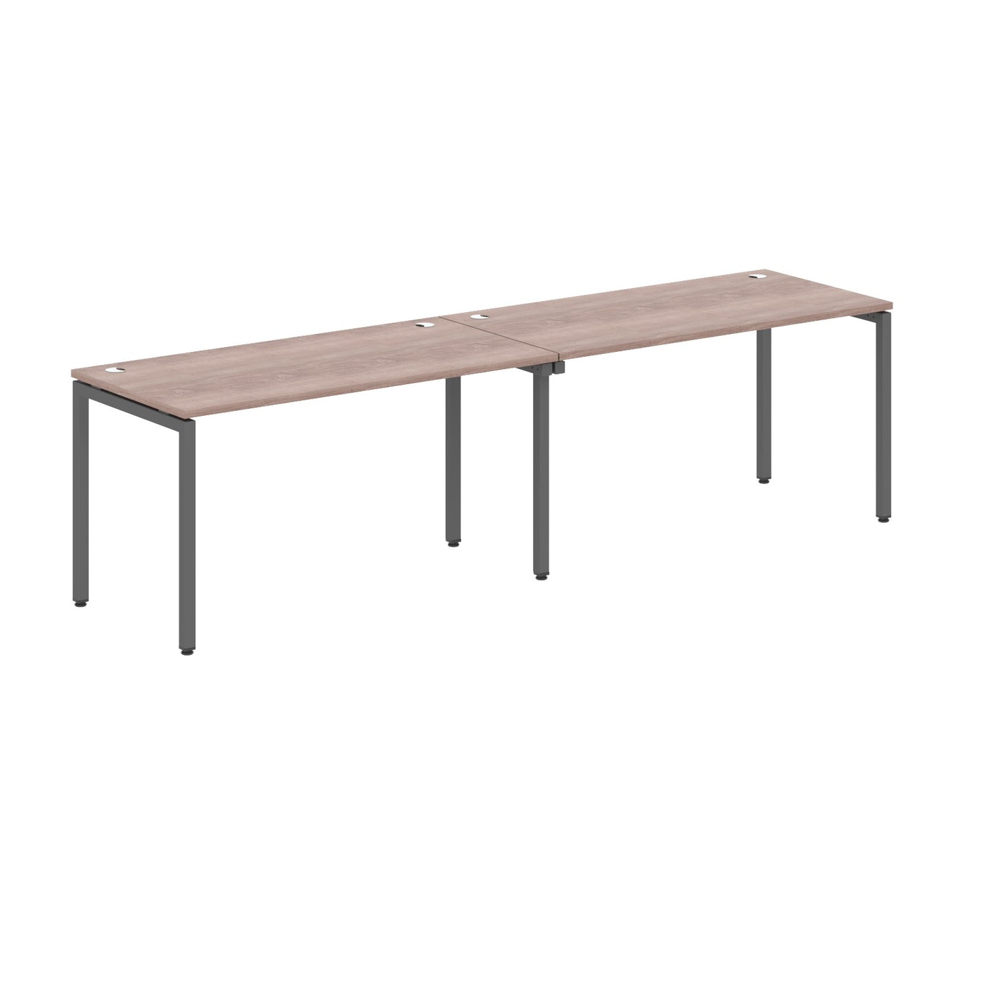 RECTANGULAR SHAPE CLUSTER OF 02 WORKSTATION MADE IN 25MM MFC TOP, E1 LAMINATE CHIPBOARD WITH WOODEN MODESTY PANEL 40X40MM METAL U SHAPE FRAMES