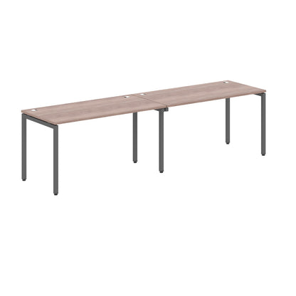 RECTANGULAR SHAPE CLUSTER OF 02 WORKSTATION MADE IN 25MM MFC TOP, E1 LAMINATE CHIPBOARD WITH WOODEN MODESTY PANEL 40X40MM METAL U SHAPE FRAMES