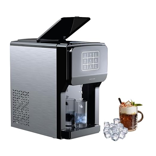 3-in-1 Ice Maker with Water Dispenser & Ice Crusher – 5L Tank, Touch Control, 18-20kg/24H, Class I Safety – Black