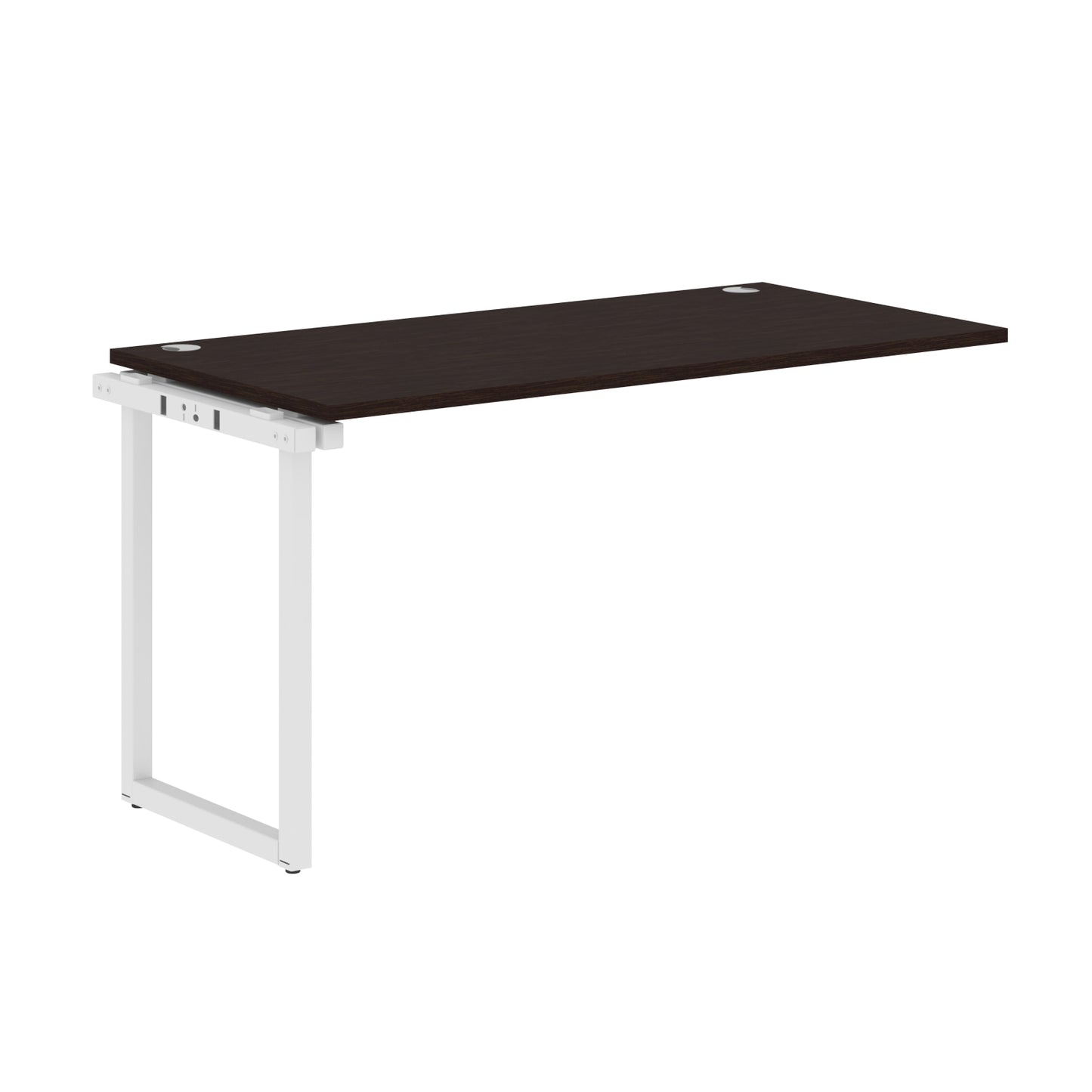 RECTANGULAR SHAPE CLUSTER OF 01 WORKSTATION EXTENSION MADE IN 25MM MFC TOP, E1 LAMINATE CHIPBOARD WITH WOODEN MODESTY PANEL 40X40MM METAL O SHAPE FRAMES