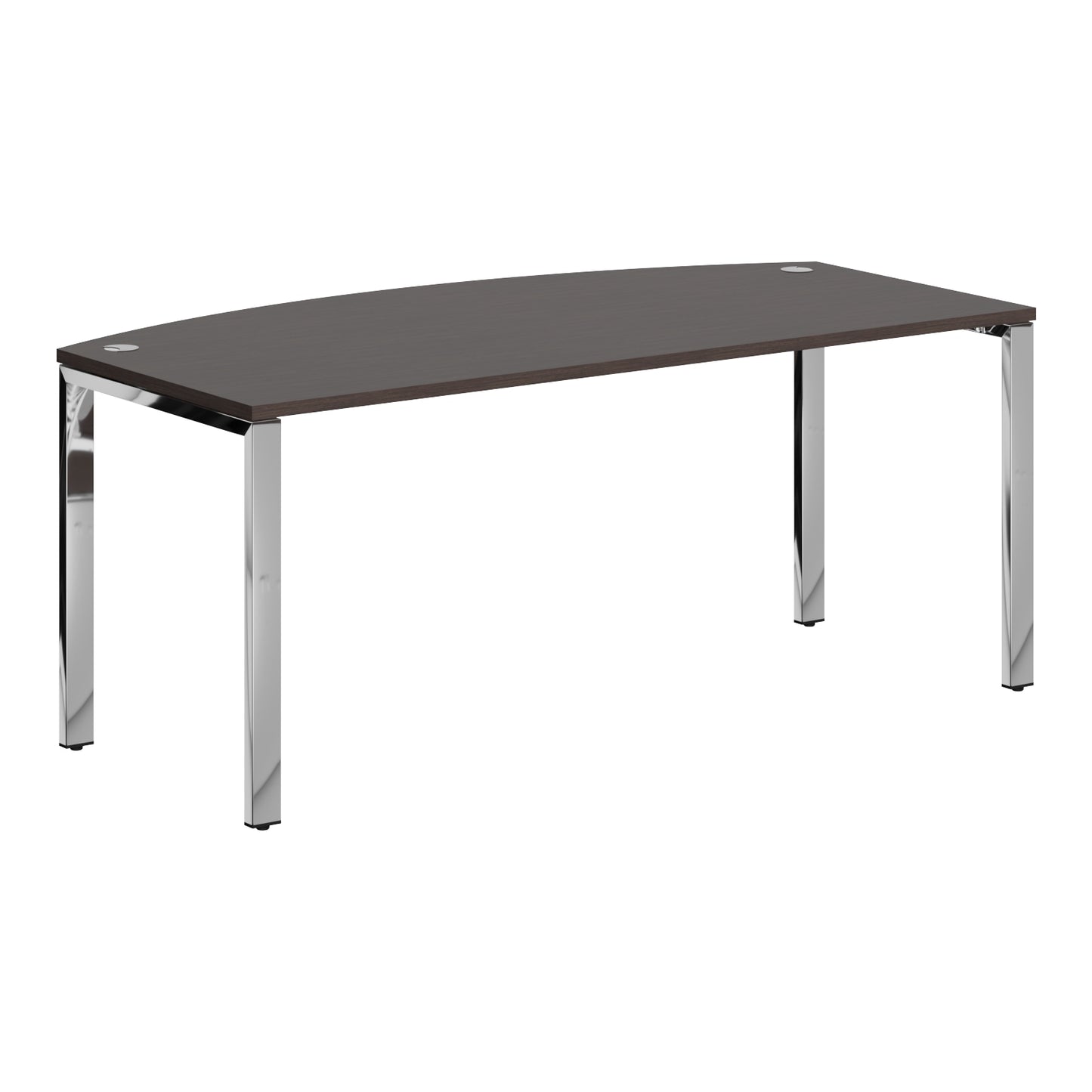 CURVE SHAPE DESK DESK MADE IN 25MM MFC TOP, E1 LAMINATE CHIPBOARD 40X20MM METAL GLOSSY FRAMES