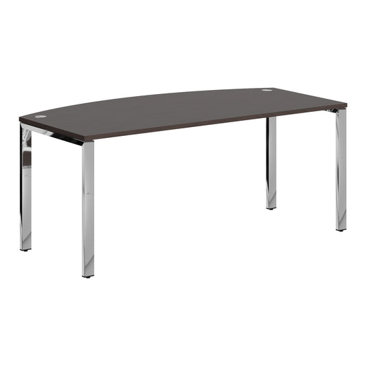 CURVE SHAPE DESK DESK MADE IN 25MM MFC TOP, E1 LAMINATE CHIPBOARD 40X20MM METAL GLOSSY FRAMES